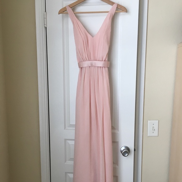 long chiffon dress with low crisscross back